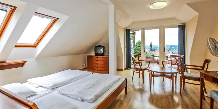 Střešní apartmá za příplatek.