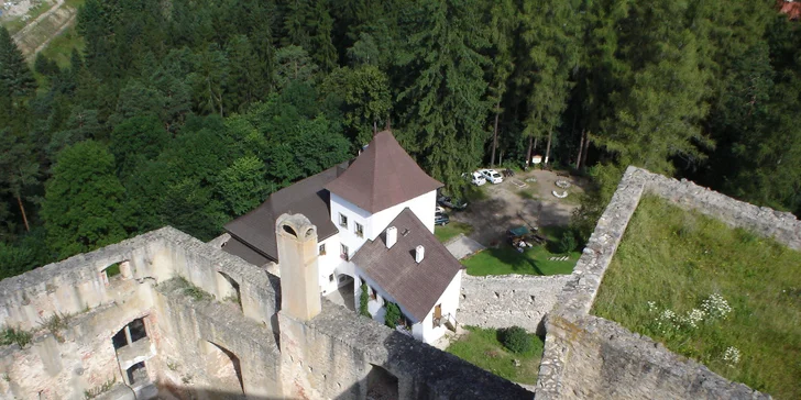 Pohled z věže hradu Landštejn.