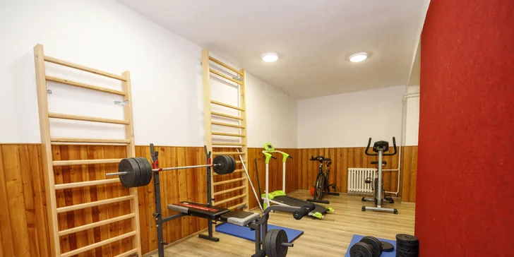 Uvnitř penzionu najdete i společenskou místnost s televizí a hrací a sportovní místnost nejen pro děti.