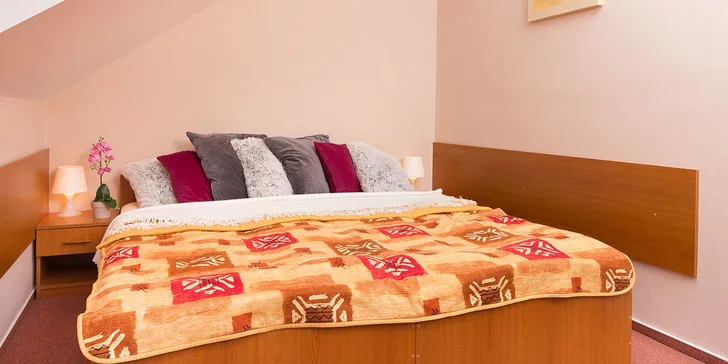 Bydlet budete ve dvou- nebo třílůžkovém pokoji či apartmánu (dle výběru). 