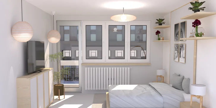 Oáza klidu – minimalistická ložnice s asijskou atmosférou, která uklidňuje a podporuje regeneraci.
