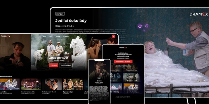 S předplatným Dramox.cz můžete kdykoli zhlédnout stovky divadelních záznamů hraných na prknech, co znamenají svět – a to nejen v Čechách, ale po celém světě.
