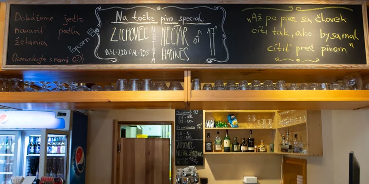 V ponuke reštaurácie pivný špeciál a pivo Chotěboř