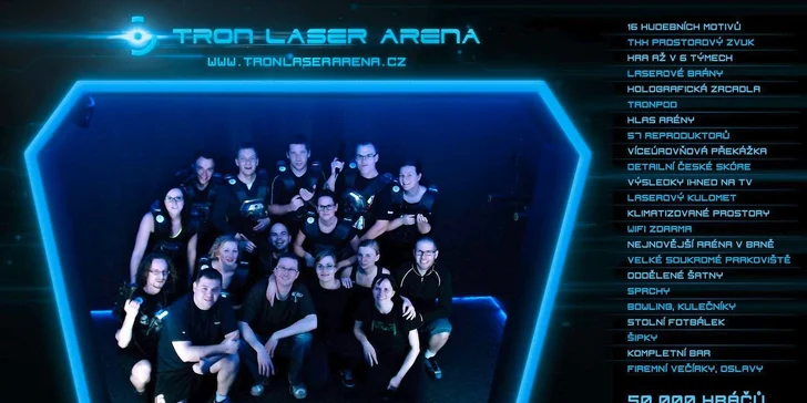 Laser Game v nejmodernější Laser Aréně v ČR na 2 hry po 15 minutách