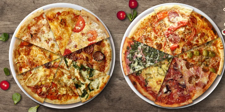 2 pizzy dle vlastního výběru včetně rozvozu