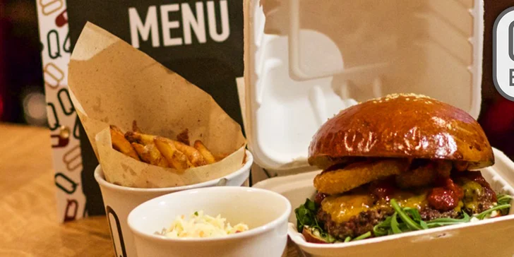 Rozvoz 2× Burger menu s hranolky a salátem