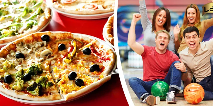 Hodina bowlingu a dvě velké pizzy až pro 6 osob