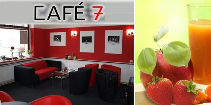 55 Kč za DVA čerstvé ovocné džusy a minerálku v Café 7 v Prostějově. Stoprocentně přírodní vitamínová bomba se slevou 52 %.