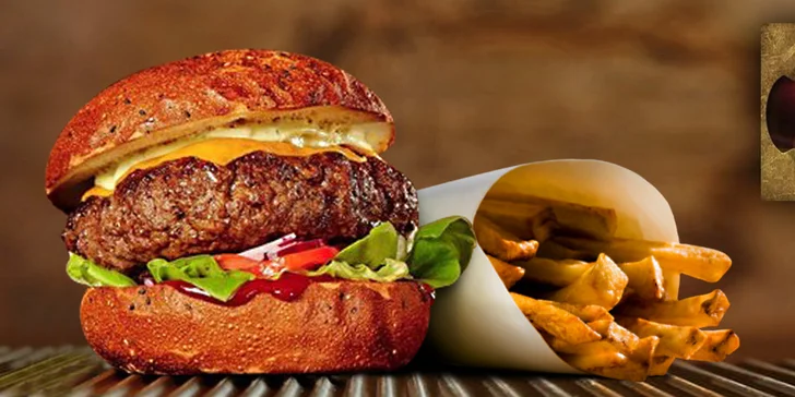 Hovězí burger se steakovými hranolkami v El Burger