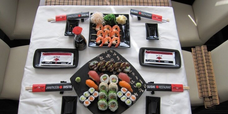 Kousky sushi, mořské řasy i čerstvý salát v Sushi Miomi