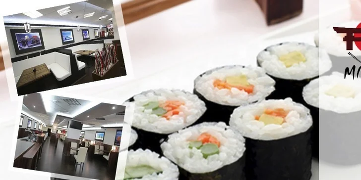 Menu pro 2 s 34 kousky sushi, mořskými řasami a salátem