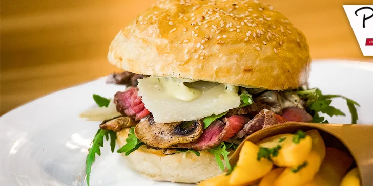40% sleva na výtečný burger dle vlastního výběru