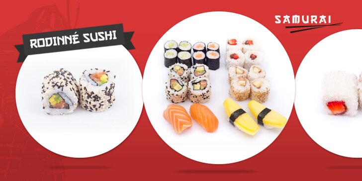 Rodinný sushi set ze Samurai Sushi dovezený až do domu