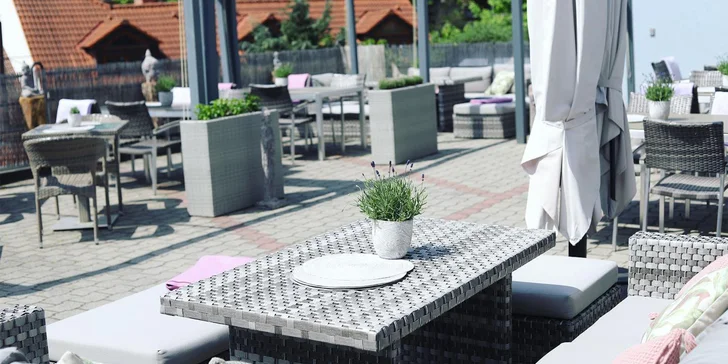 Posedět můžete v příjemné restauraci nebo na velké slunečné terase.