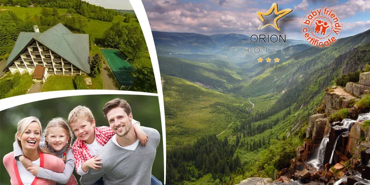 Dovolená v Krkonoších pro 4člennou rodinu s jídlem i animacemi