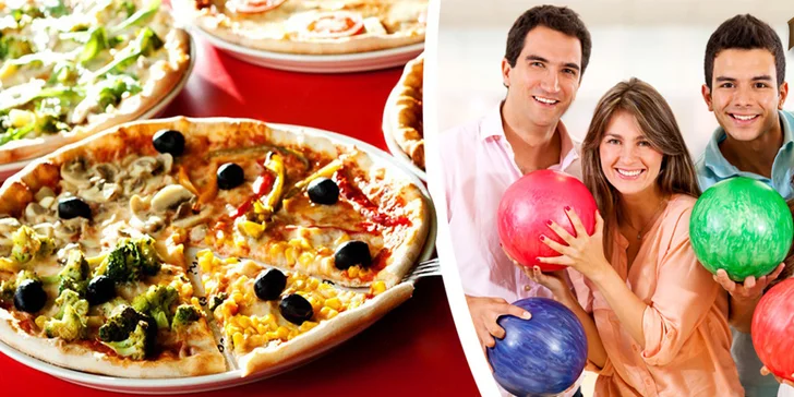 Hodina bowlingu a dvě velké pizzy až pro 6 osob