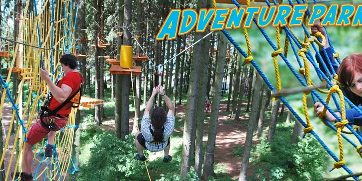 Dobrodružství v lanovém centru Adventure Park na Lipně