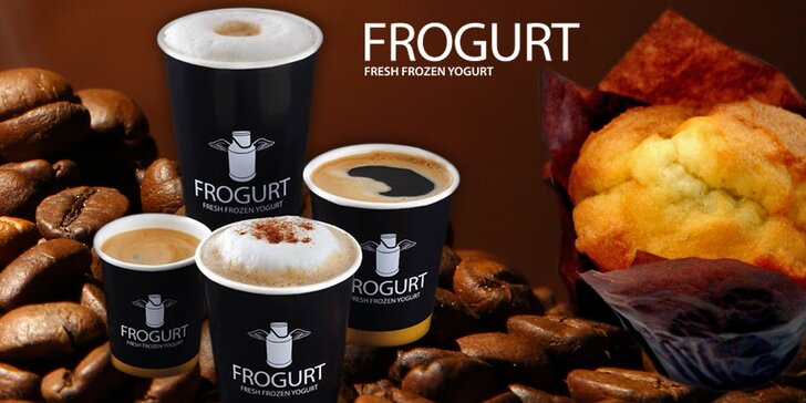 Káva nebo čaj a jogurtový muffin z oblíbeného Frogurtu