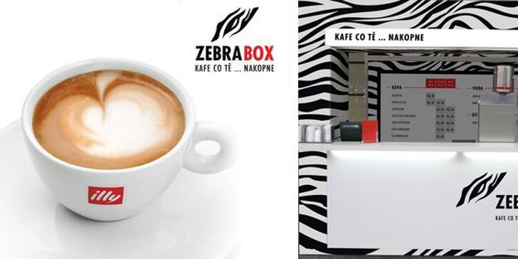 125 Kč za výborné nápoje s sebou v unikátních kavárnách Zebra Box v hodnotě 350 Kč! Espresso, macchiato i ledové cappuccino přímo u metra a se slevou 64 %.
