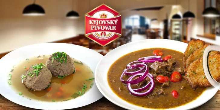 Poctivá masová večeře a pivo + možnost exkurze do pivovaru