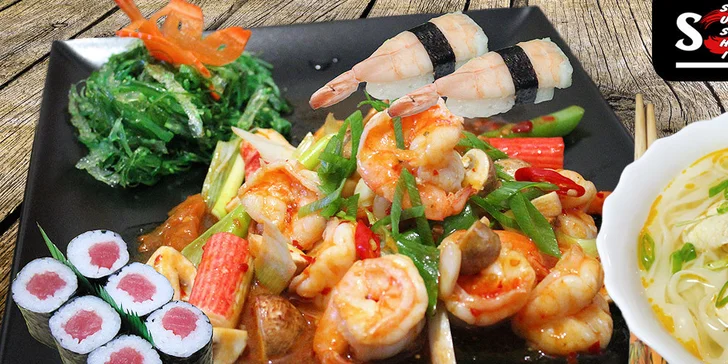 Thajské letní menu pro dva - polévka, sushi, nudle