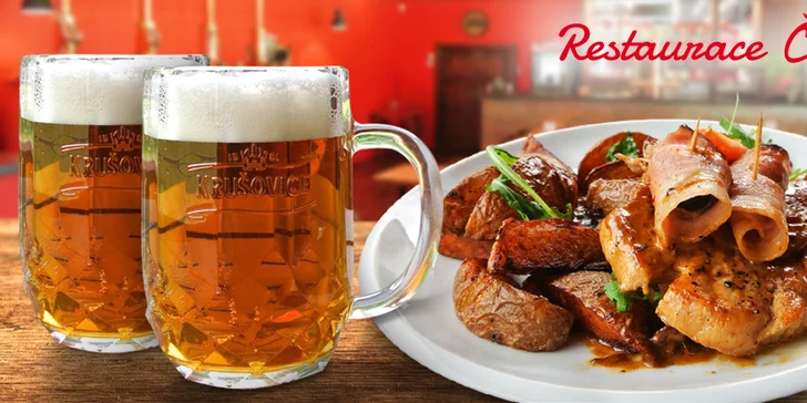 Dva 200g steaky dle výběru s přílohami v restauraci Čertovka