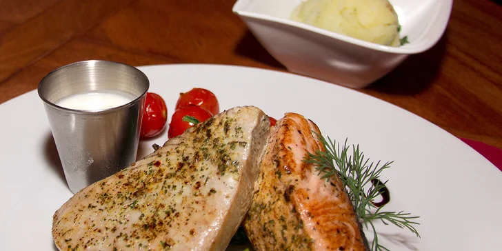 3chodové letní menu s rumpsteakem či lososem pro dva