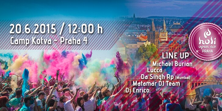 Holi Open Air Festival – barevná oslava míří do Prahy