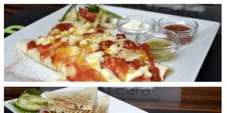 Mexické speciality PRO DVA v luxusním Foodbar & Lounge Café na Václavském náměstí. V ceně také pivo, víno či nealko nápoje.