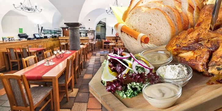 Pečené vepřové koleno na černém pivu v restauraci U Tří lvů