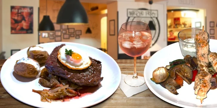 Bohaté letní menu pro dva v pubu Mártyho frky