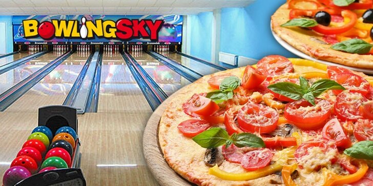 Bowling a 2 křupavé pizzy v klubu Bowling Sky