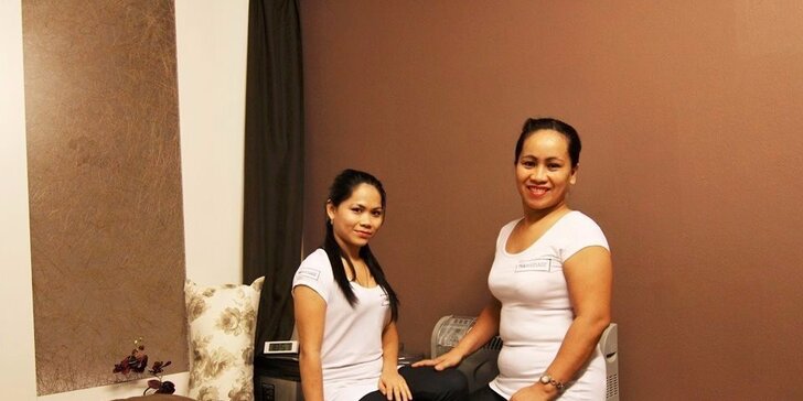Luxusní Thai ROYAL massage od rodilých Filipínek - 60 minut včetně domácí limonády