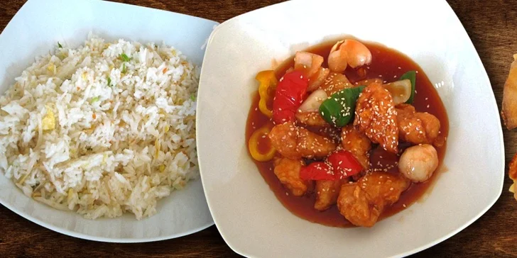 Exotické hongkongské menu o čtyřech chodech pro dva