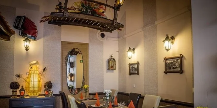 2 kávy a 2 balkánské dezerty v restauraci Singidunum