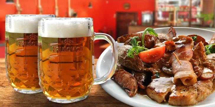 Dva 200g steaky dle výběru s přílohami v restauraci Čertovka