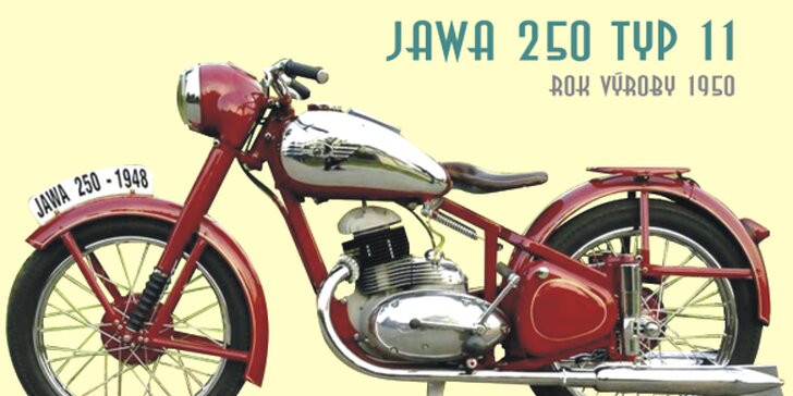 Půjčení historického motocyklu Jawa ČZ nebo Jawa 250