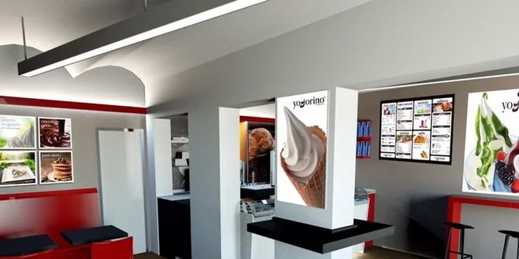 Káva a dezert v Yogorino