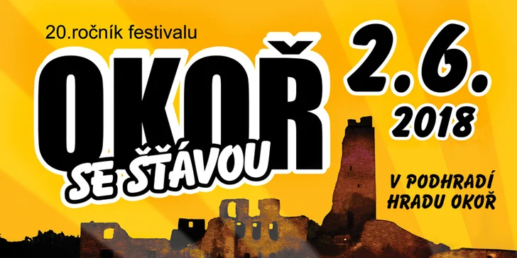Vstupenka na 20. ročník open-air festivalu v romantickém podhradí Okoře