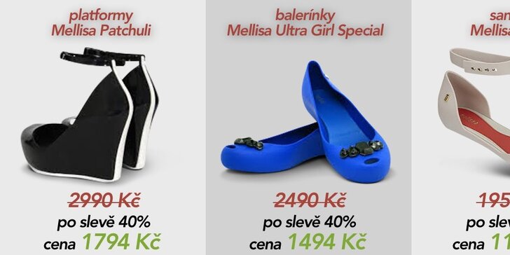 40% sleva na boty Melissa v obchodě Czech Labels & Friends