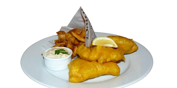Fish & Chips menu pro jednoho v nové pobočce Tom's Burger