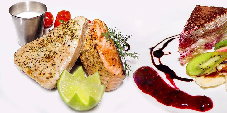 3chodové letní menu s rumpsteakem či lososem pro dva