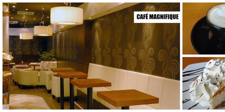 99 Kč za DVA jemné tvarohové dorty a DVĚ cappuccina v Café Magnifique. Sladké setkání s přáteli ve stylovém prostředí se slevou 60 %.
