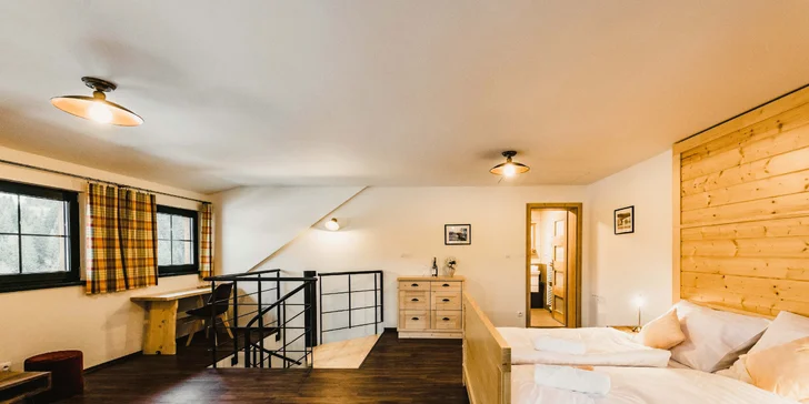 Apartmán Březník - mezonetová ložnice