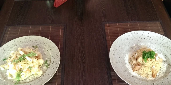 Italské menu pro dva: těstoviny nebo risotto dle výběru