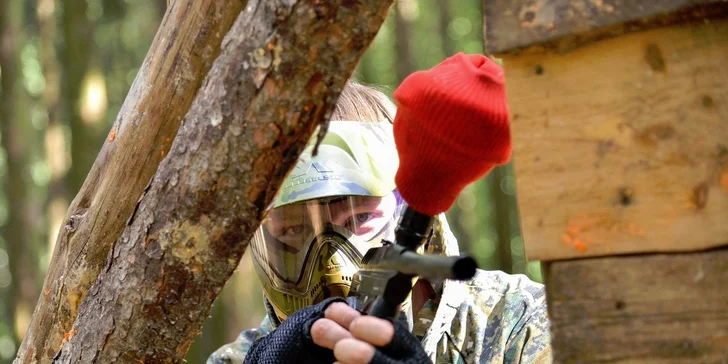 Paintballová přestřelka na lesním hřišti u Tábora: Junior verze až pro 8 hráčů, 2–⁠⁠⁠⁠⁠⁠4 hodiny