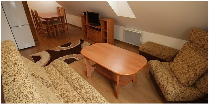 Apartmány jsou prostorné a vhodné pro celou rodinu či partu přátel