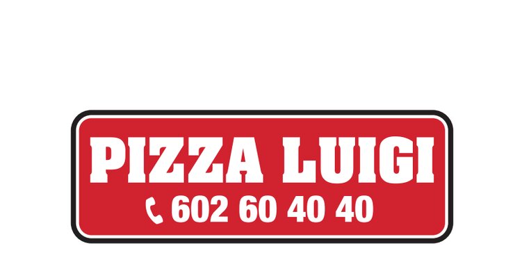 2 čerstvě nazdobené pizzy s průměrem 36 nebo 45 cm z pizzerie Luigi