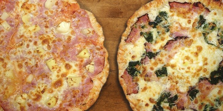 Dvě lahodné pizzy dle výběru