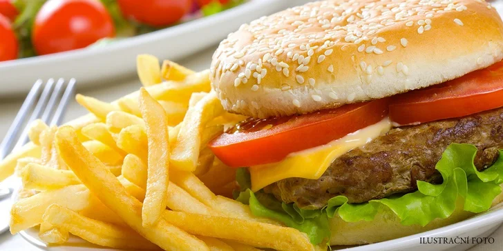 Šenkovský burger s hranolky pro 1 nebo 2 osoby